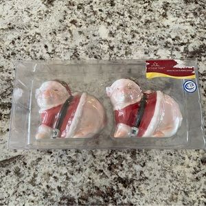Holiday Time Santa Pig Salt & Pepper Shaker